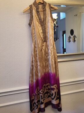 Umar Syeed Beige and Purple Ombre Evening Wear  Dupatta-Stole Dress